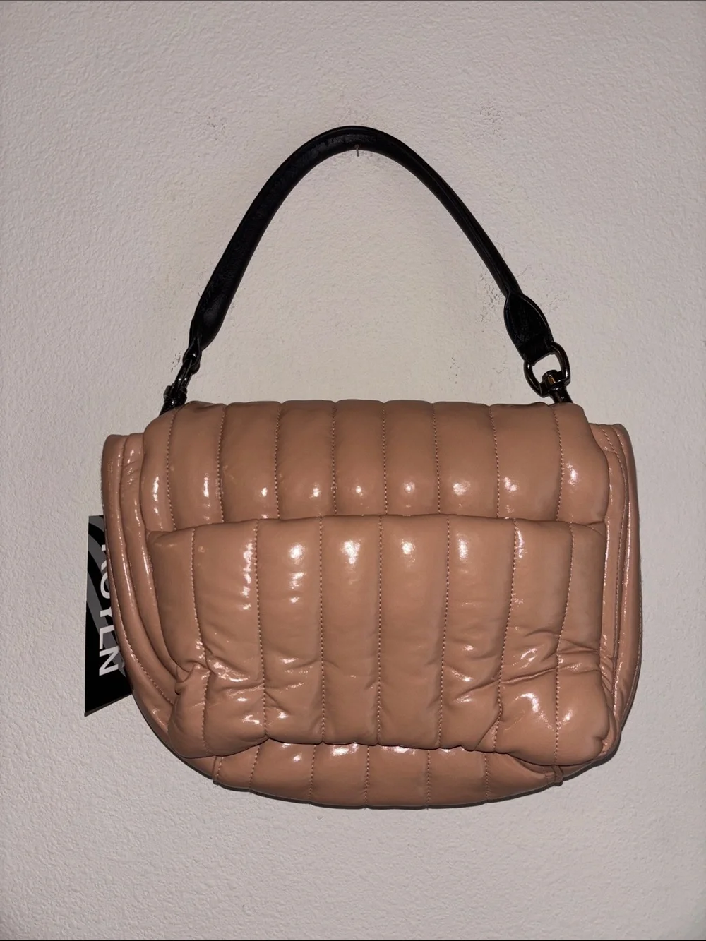 Think Royln Bar Bag in Nude Patent